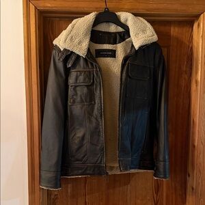 BNWOT Wilson’s LEATHER EMMITT AVIATOR BOMBER Jacket SHEARLING MEDIUM BLACK